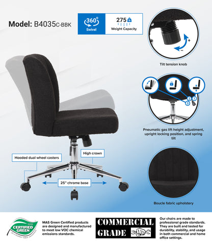 Boss Boucle Task Chair, Black