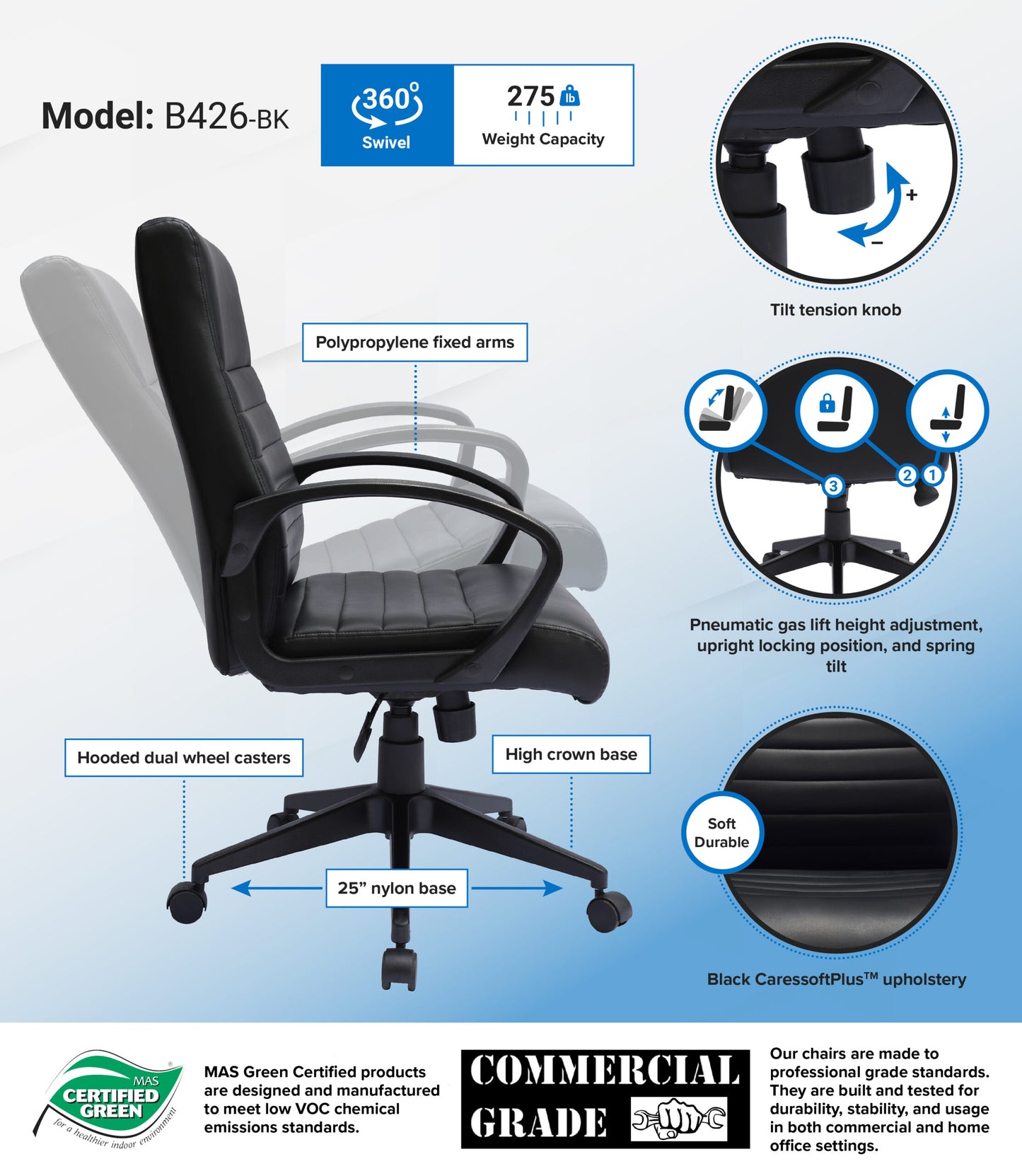 Boss Ribbed Back Task Chair