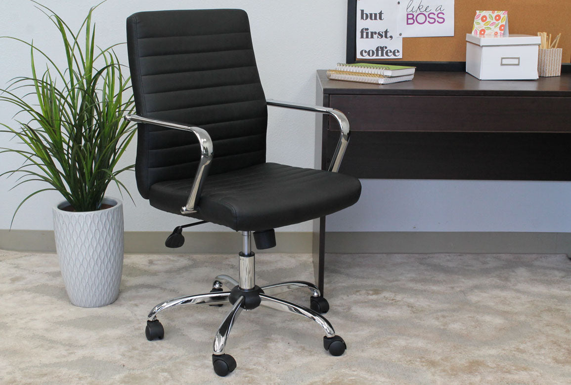 Boss Retro Task Chair with Chrome Fixed Arms