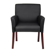 Boss Box Arm guest, accent or dining chair W/Mahogany Finish