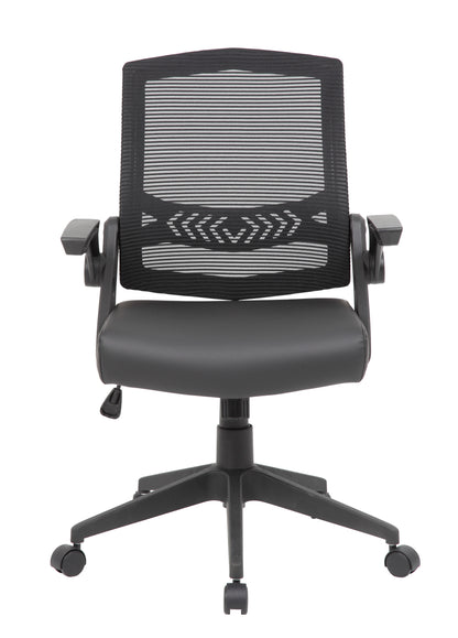 Boss Black Flip Arm Mesh Task Chair