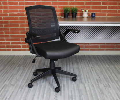 Boss Black Flip Arm Mesh Task Chair