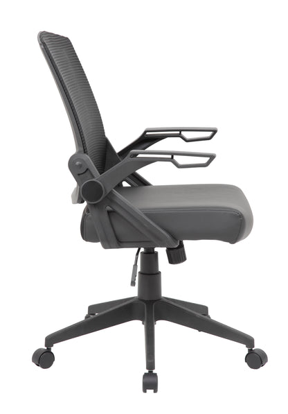 Boss Black Flip Arm Mesh Task Chair