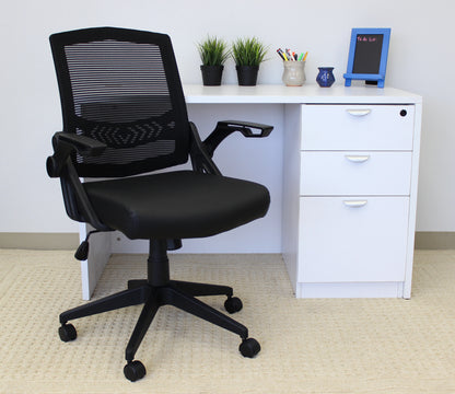 Boss Black Flip Arm Mesh Task Chair