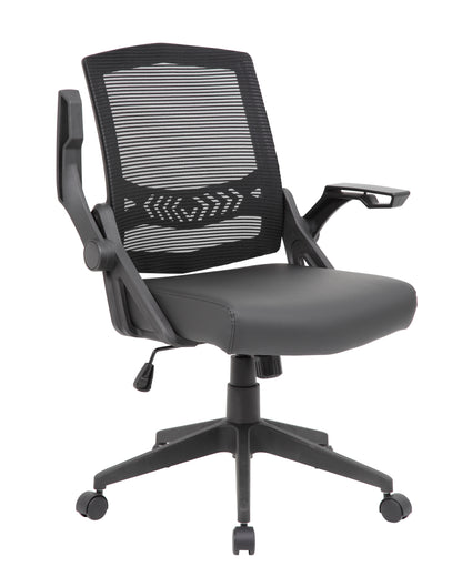 Boss Black Flip Arm Mesh Task Chair