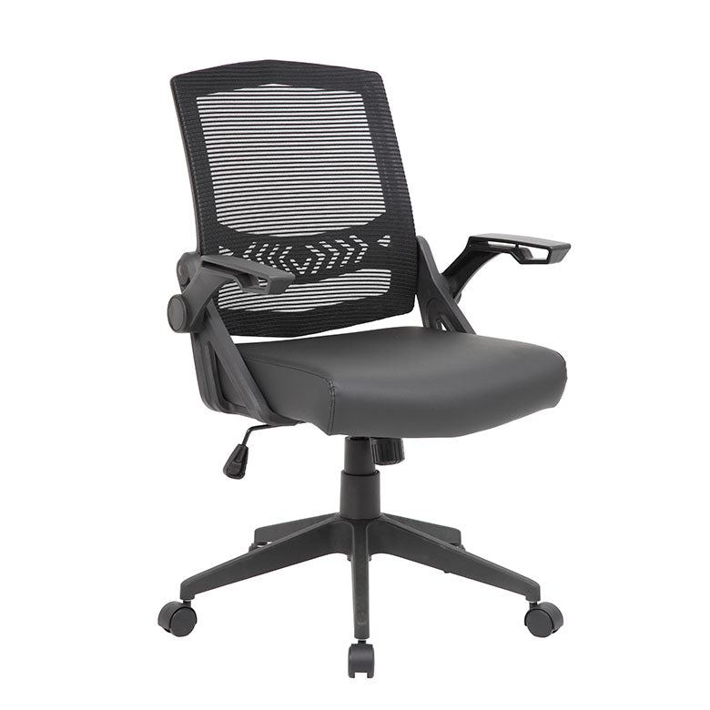 Boss Black Flip Arm Mesh Task Chair