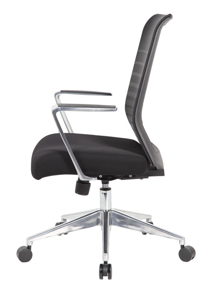 Boss Horizontal Mesh Back Task Chair, Aluminum Arms/Base