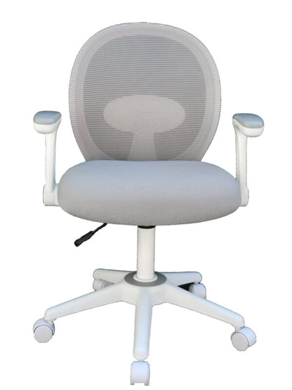 Boss Grey Mesh, Flip Arm, Task Chair, White Frame