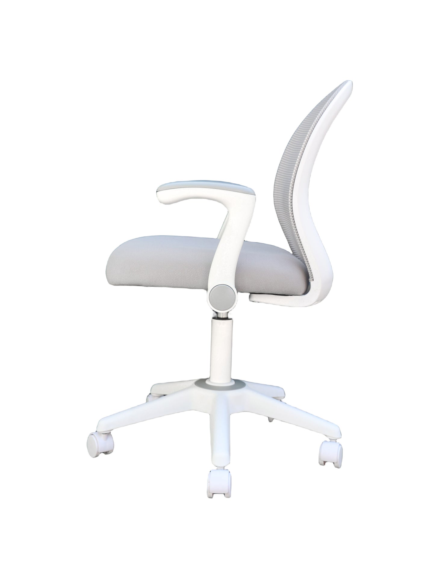 Boss Grey Mesh, Flip Arm, Task Chair, White Frame