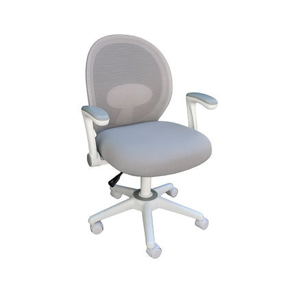 Boss Grey Mesh, Flip Arm, Task Chair, White Frame