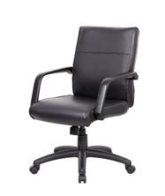 Boss Mid Back Executive Chair In LeatherPlus