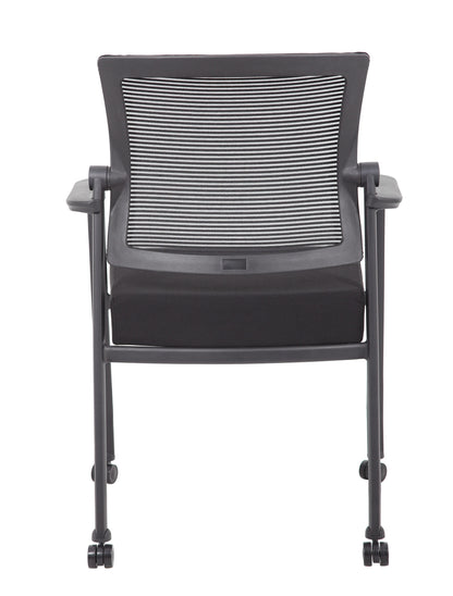 Boss Linear Mesh 4-Legged Guest Chair w/ Casters