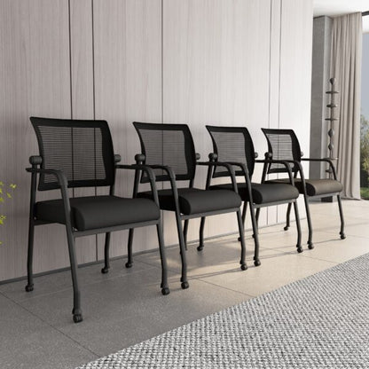 Boss Linear Mesh 4-Legged Guest Chair w/ Casters