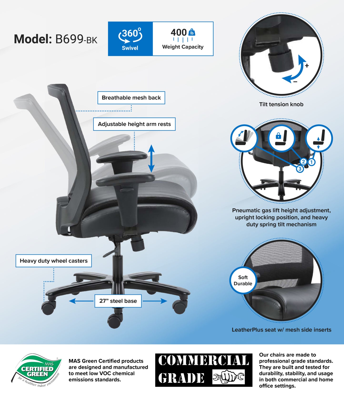 Boss Heavy Duty Mesh Task Chair