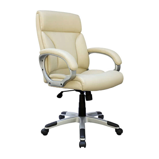 Boss Modern Mid Back Executive Chair, Ivory