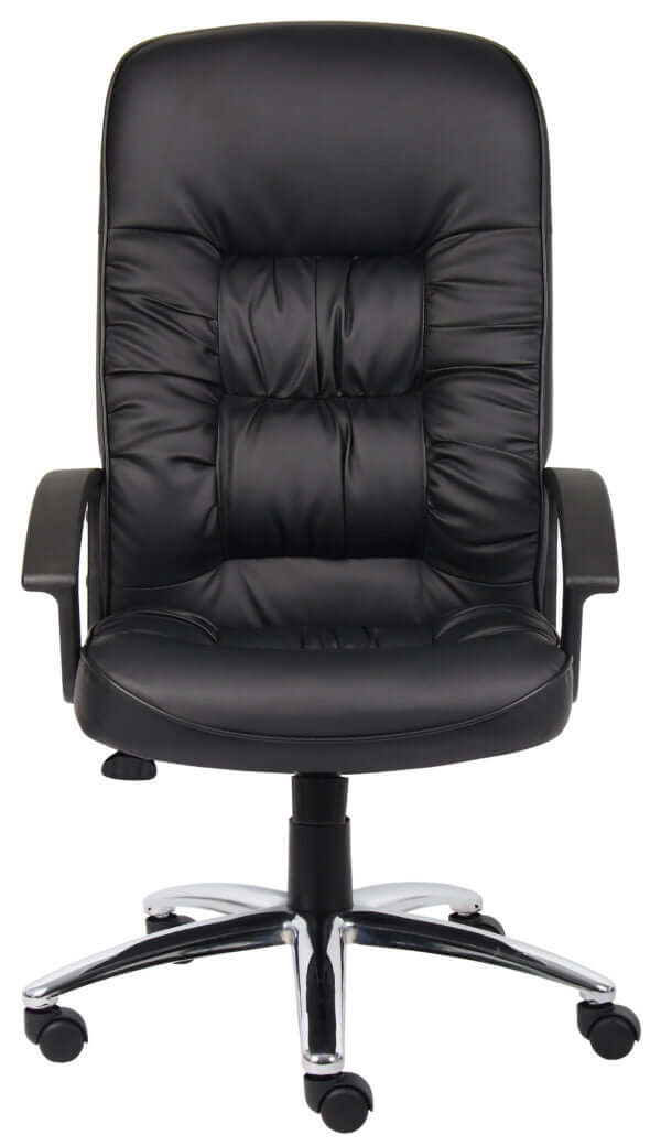 Boss High Back LeatherPlus Chair W/ Chrome Base