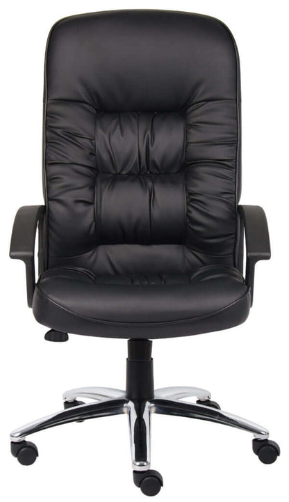 Boss High Back LeatherPlus Chair W/ Chrome Base