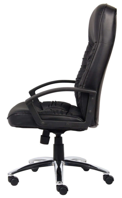 Boss High Back LeatherPlus Chair W/ Chrome Base