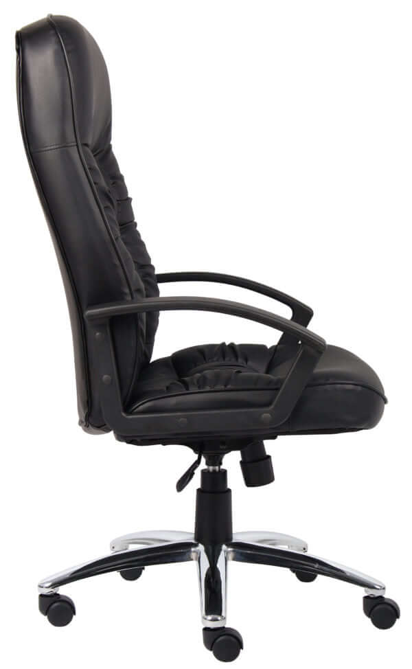 Boss High Back LeatherPlus Chair W/ Chrome Base