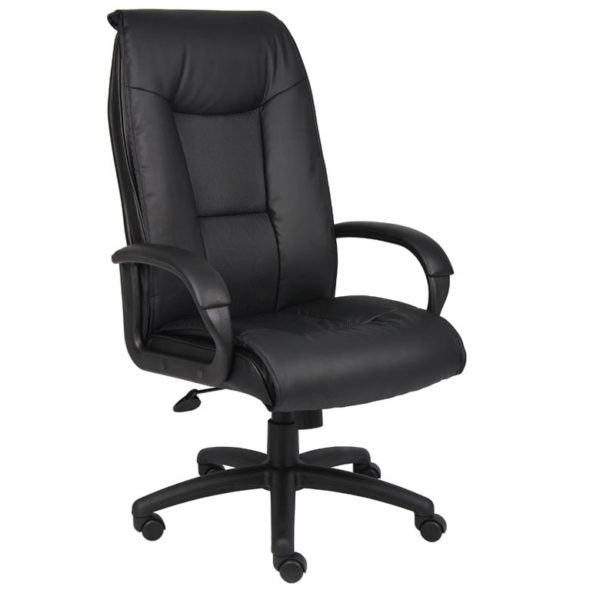 Boss Executive Leather Plus Chair W/Padded Arm