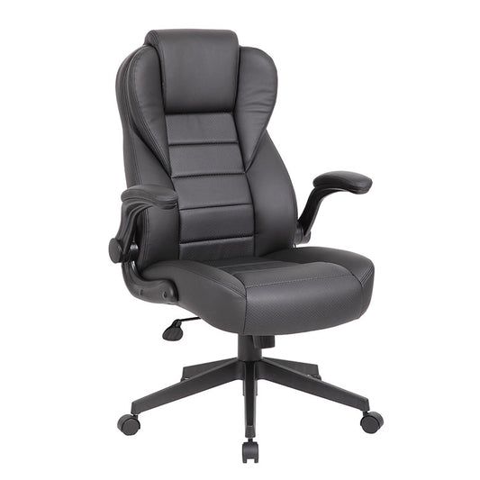 Boss Executive High Back Caressoftplus Vinyl Flip Arm Chair