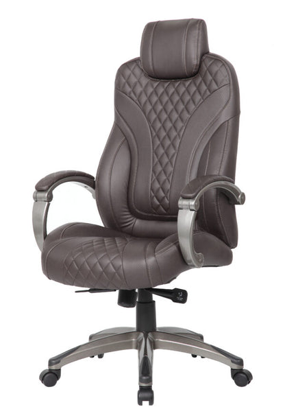 Boss Hinged Arm Executive Chair With Synchro-Tilt, Brown