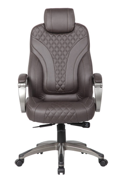 Boss Hinged Arm Executive Chair With Synchro-Tilt, Brown