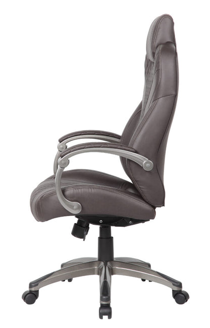 Boss Hinged Arm Executive Chair With Synchro-Tilt, Brown