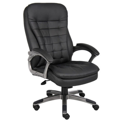 Boss High Back Executive Chair With Pewter Finished Base/Arms