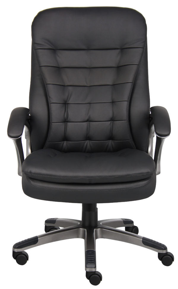 Boss High Back Executive Chair With Pewter Finished Base/Arms