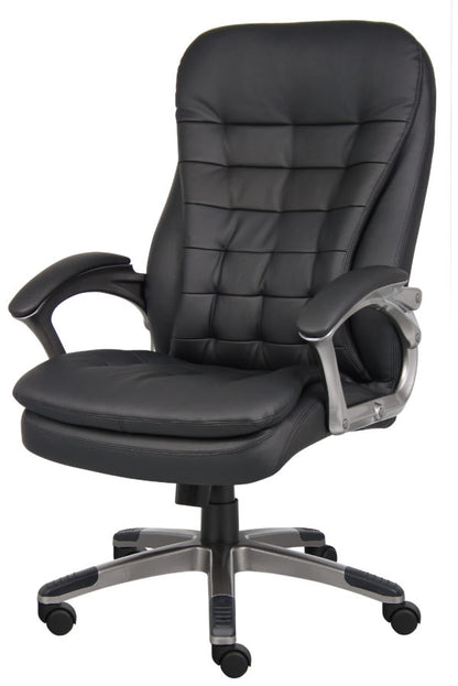 Boss High Back Executive Chair With Pewter Finished Base/Arms