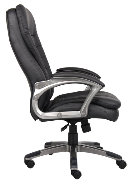 Boss High Back Executive Chair With Pewter Finished Base/Arms