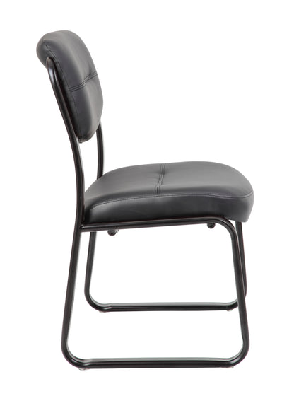 Boss Leather Sled Base Side Chair