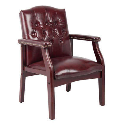 Boss Traditional Black Caressoft Vinyl guest, accent or dining chair