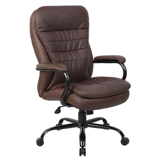 Boss Heavy Duty Double Plush LeatherPlus Chair-400 Lbs.