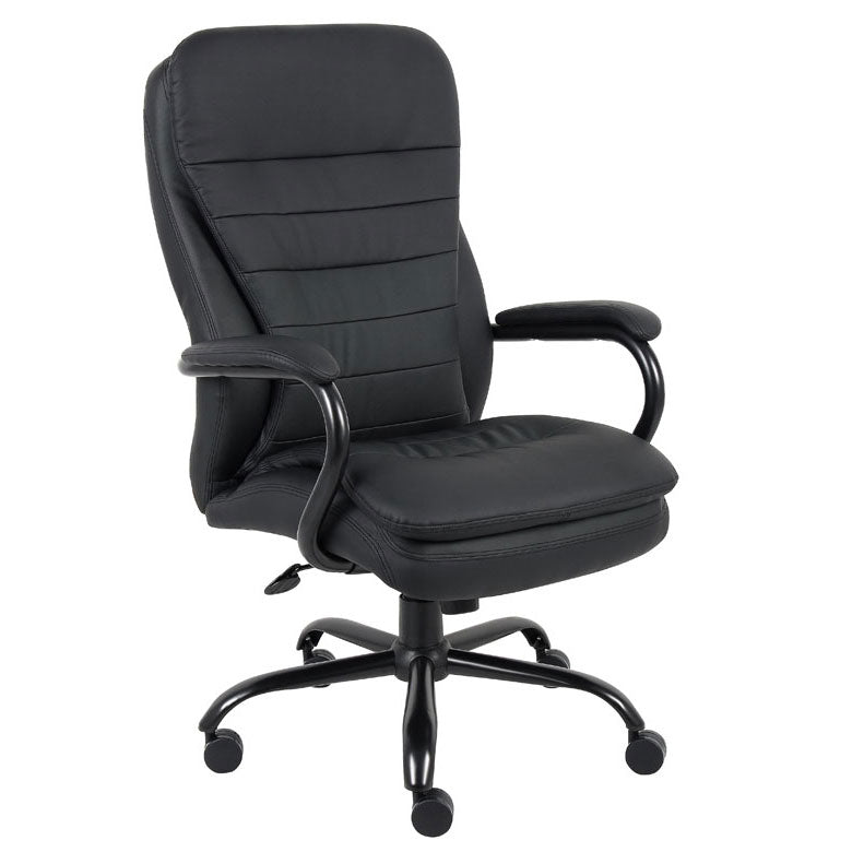 Boss Heavy Duty Double Plush LeatherPlus Chair-400 Lbs.