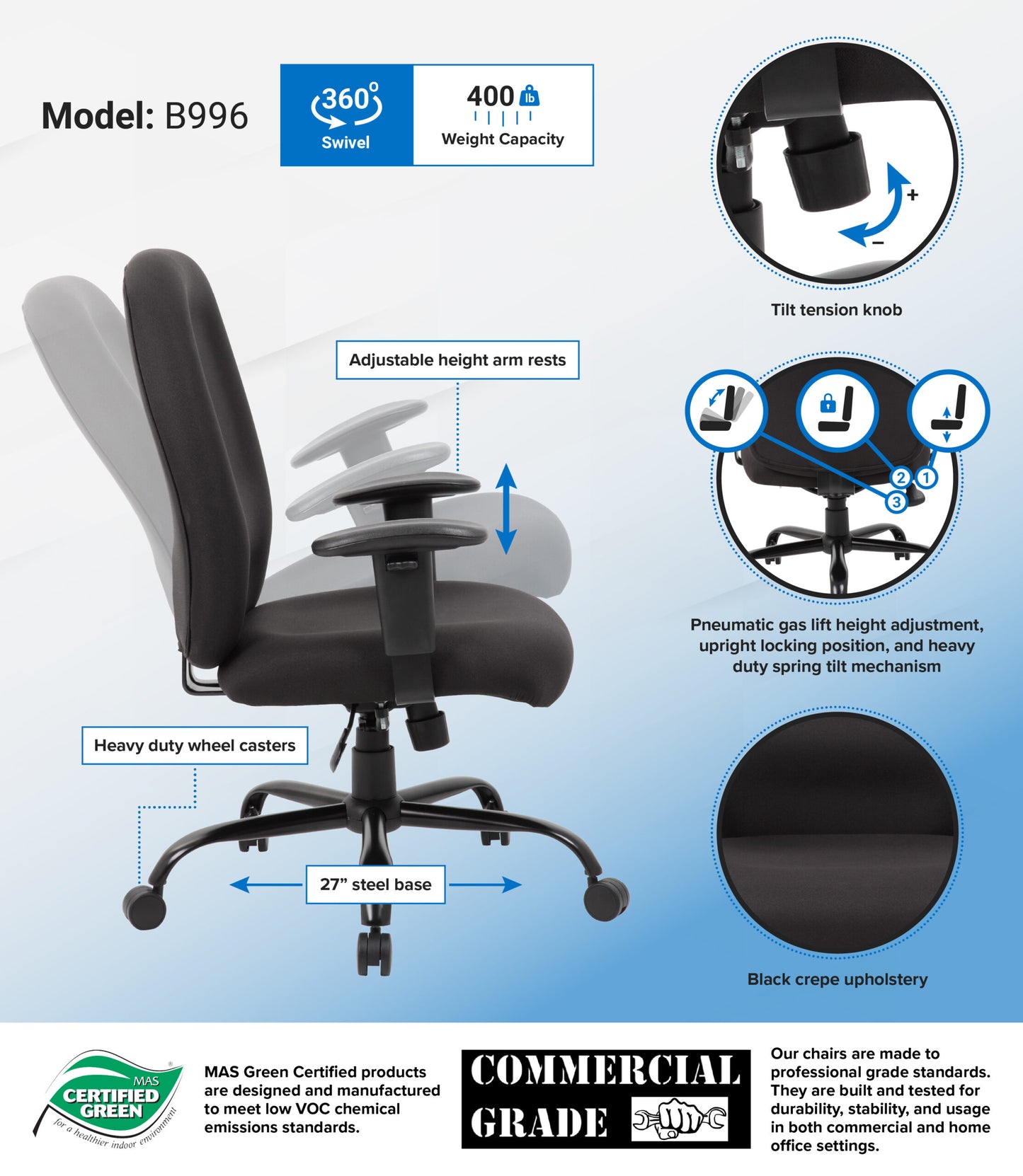 Boss Heavy Duty Task Chair