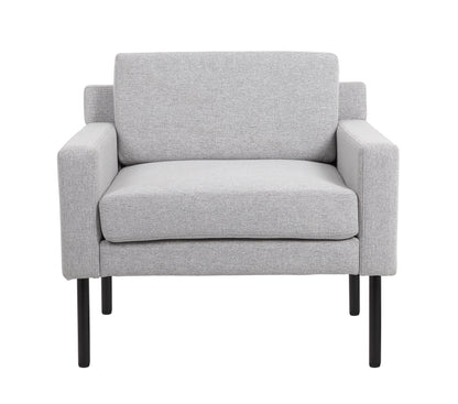 Boss Grey Poly-Linen Weave Lounge Chair