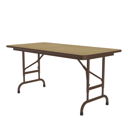 Commercial High Pressure Folding Tables Adjustable Height Wood Grain Tops