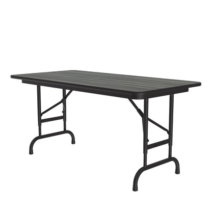 Commercial High Pressure Folding Tables Adjustable Height Wood Grain Tops