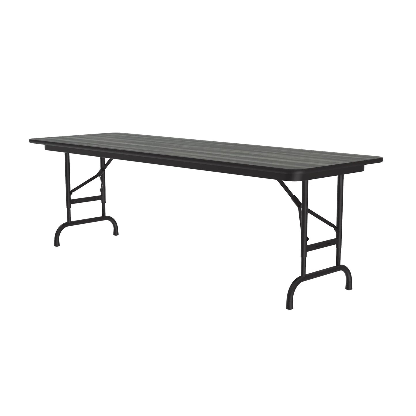 Commercial High Pressure Folding Tables Adjustable Height Wood Grain Tops