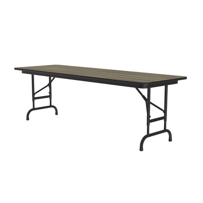 Commercial High Pressure Folding Tables Adjustable Height Wood Grain Tops