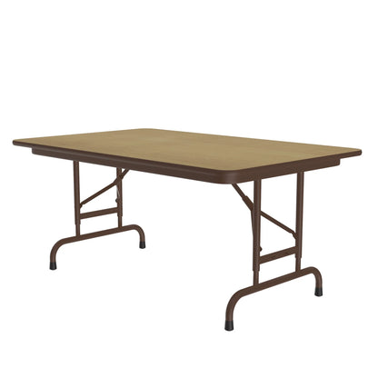 Commercial High Pressure Folding Tables Adjustable Height Wood Grain Tops