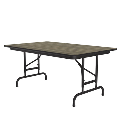 Commercial High Pressure Folding Tables Adjustable Height Wood Grain Tops