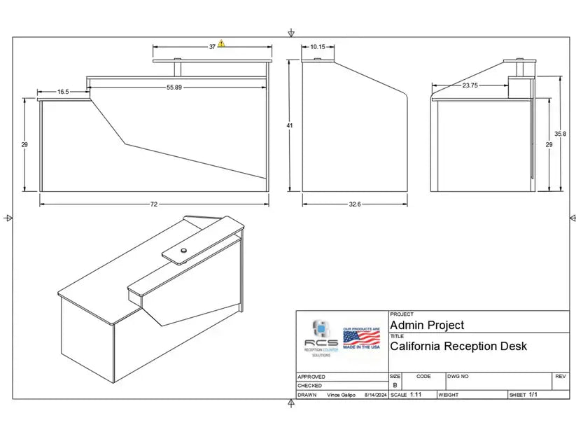 Reception Counter Solutions California Reception Desk, Office desk, Sales Desk, Sales Counter, Reception Counter