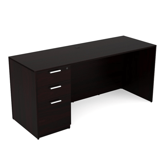 Kai Line Credenza with Single Box/Box/File Pedestal