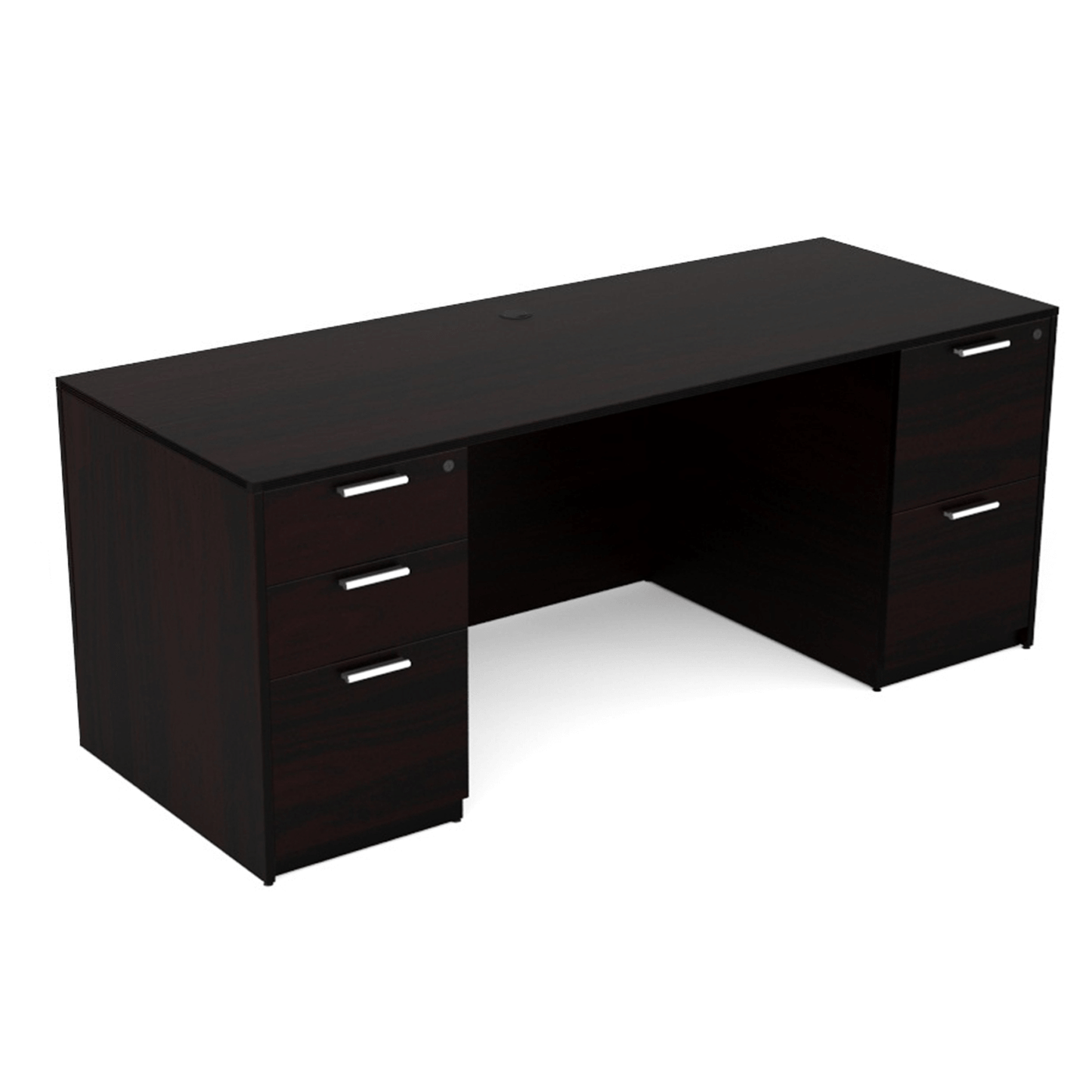 Kai Line Desks Credenza with Double Full Pedestals