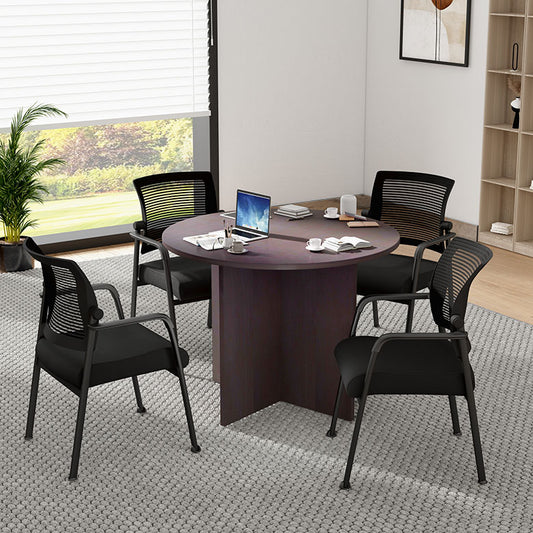 Boss Office Products 42"W Executive Round Conference Table And Chairs, Mocha