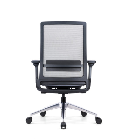 Gravity Seating Ergonomic Task Chair with Lumbar Support, 4 Stage Mechanism, 4D Arms, and Aluminum Base