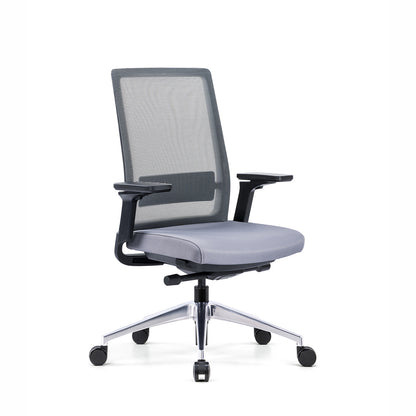 Gravity Seating Ergonomic Task Chair with Lumbar Support, 4 Stage Mechanism, 4D Arms, and Aluminum Base